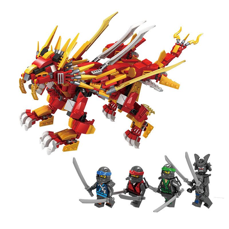 LEDUO 76012 non Lego SƯ TỬ LỬA BÙNG NỔ CỦA KAI bộ đồ chơi xếp lắp ráp ghép mô hình The Lego Ninjago Movie Ninja Lốc Xoáy 800 khối