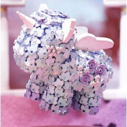 GEKKOSHA 804219 non  KỲ LÂN HOA GIẤC MƠ NGÔI SAO HÌNH QUẠT MÀU TÍM bộ đồ chơi xếp lắp ráp ghép mô hình Arts & Crafts UNICORN 1360 khối