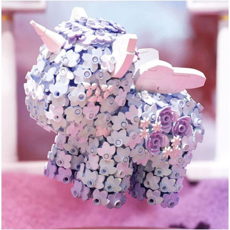 GEKKOSHA 804219 non  KỲ LÂN HOA GIẤC MƠ NGÔI SAO HÌNH QUẠT MÀU TÍM bộ đồ chơi xếp lắp ráp ghép mô hình Arts & Crafts UNICORN 1360 khối