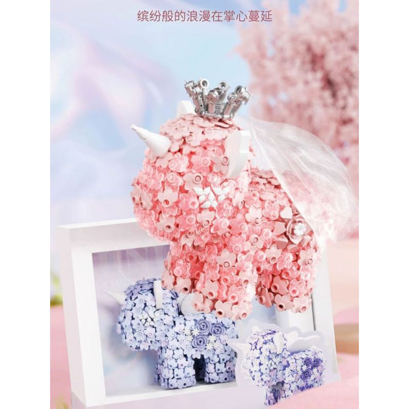 GEKKOSHA 804218 non  HOA KỲ LÂN MÀU HỒNG HUYỀN ẢO CHẢY YING bộ đồ chơi xếp lắp ráp ghép mô hình Arts & Crafts UNICORN 1363 khối