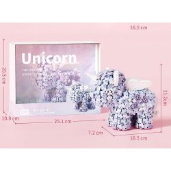 GEKKOSHA 804218 non  HOA KỲ LÂN MÀU HỒNG HUYỀN ẢO CHẢY YING bộ đồ chơi xếp lắp ráp ghép mô hình Arts & Crafts UNICORN 1363 khối