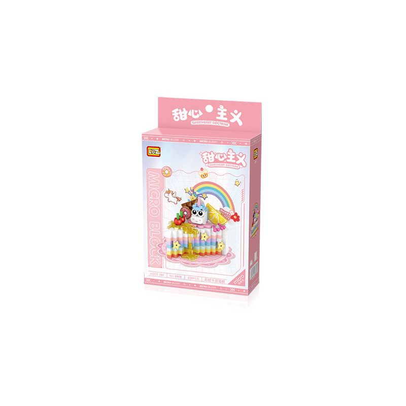 LOZ 8808 non  SWEETIEISM BÁNH TẦNG CẦU VỒNG bộ đồ chơi xếp lắp ráp ghép mô hình SWEETHEART DOCTRINE 230 khối