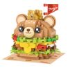 LOZ 8812 non  CHỦ NGHĨA YÊU ĐƯƠNG BEAR BURGER bộ đồ chơi xếp lắp ráp ghép mô hình Creator SWEETHEART DOCTRINE Sáng Tạo 260 khối