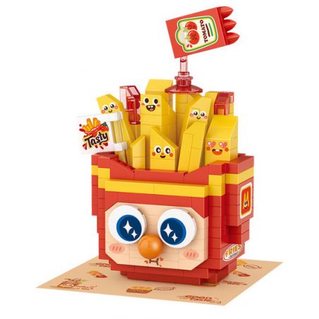 LOZ 8810 non  CHỦ NGHĨA NGỌT NGÀO KHOAI TÂY CHIÊN KIỂU PHÁP VUI VẺ bộ đồ chơi xếp lắp ráp ghép mô hình Creator SWEETHEART DOCTRINE Sáng Tạo 250 khối