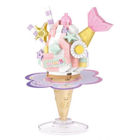 LOZ 8809 non  SWEETIEISM CỐC KEM bộ đồ chơi xếp lắp ráp ghép mô hình Creator SWEETHEART DOCTRINE Sáng Tạo 200 khối