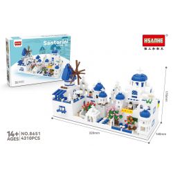 HSANHE CACO 8651 non  SANTORINI bộ đồ chơi xếp lắp ráp ghép mô hình Creator Sáng Tạo 4310 khối
