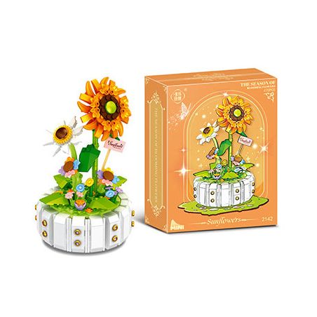 WEILE CHUANGXIANG 2142 non  HOA HƯỚNG DƯƠNG bộ đồ chơi xếp lắp ráp ghép mô hình Creator Sáng Tạo 470 khối