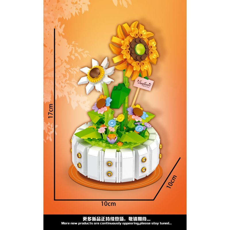 WEILE CHUANGXIANG 2142 non  HOA HƯỚNG DƯƠNG bộ đồ chơi xếp lắp ráp ghép mô hình Creator Sáng Tạo 470 khối