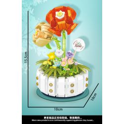 WEILE CHUANGXIANG 2141 non  HOA HỒNG bộ đồ chơi xếp lắp ráp ghép mô hình Creator Sáng Tạo 482 khối