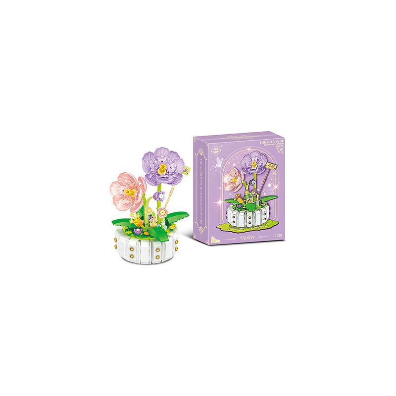 WEILE CHUANGXIANG 2140 non  MÀU TÍM bộ đồ chơi xếp lắp ráp ghép mô hình Creator Sáng Tạo 468 khối