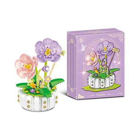 WEILE CHUANGXIANG 2140 non  MÀU TÍM bộ đồ chơi xếp lắp ráp ghép mô hình Creator Sáng Tạo 468 khối