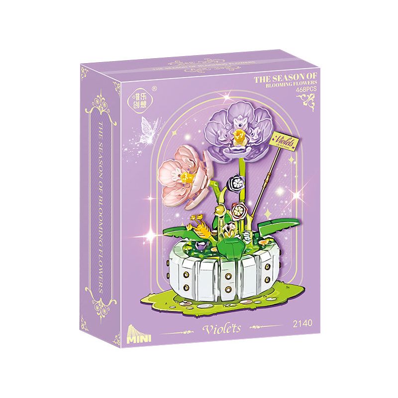 WEILE CHUANGXIANG 2140 non  MÀU TÍM bộ đồ chơi xếp lắp ráp ghép mô hình Creator Sáng Tạo 468 khối