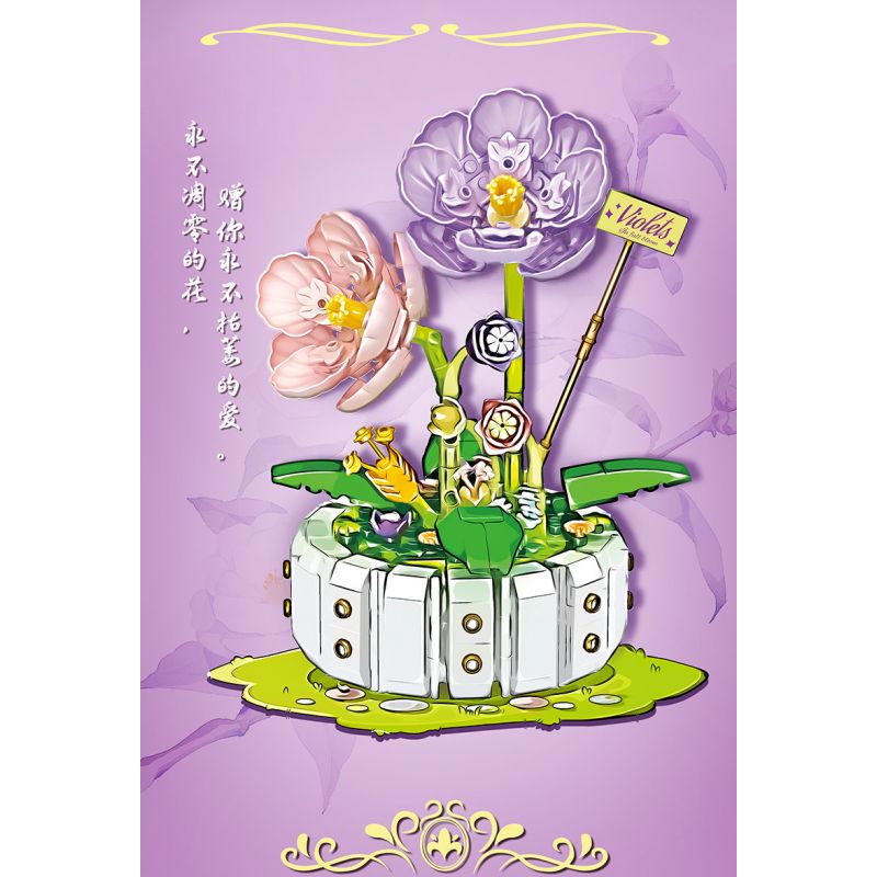 WEILE CHUANGXIANG 2140 non  MÀU TÍM bộ đồ chơi xếp lắp ráp ghép mô hình Creator Sáng Tạo 468 khối