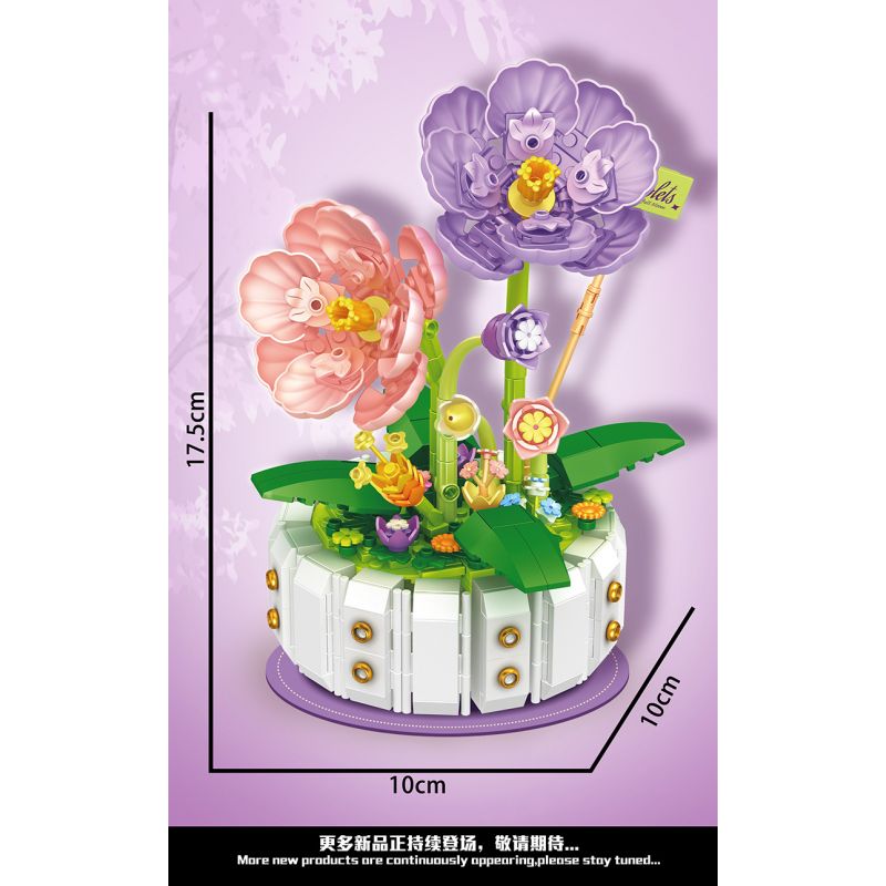 WEILE CHUANGXIANG 2140 non  MÀU TÍM bộ đồ chơi xếp lắp ráp ghép mô hình Creator Sáng Tạo 468 khối