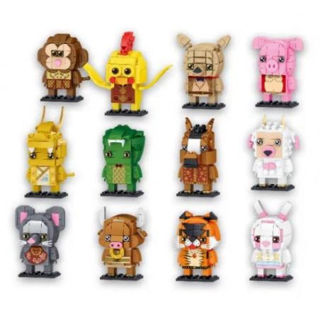 ZHEGAO 991005 non  BIỂU TƯỢNG CUNG HOÀNG ĐẠO bộ đồ chơi xếp lắp ráp ghép mô hình Brickheadz Nhân Vật Đầu To 995 khối