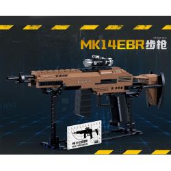 ZHEGAO 918010 non  SÚNG TRƯỜNG MK14EBR bộ đồ chơi xếp lắp ráp ghép mô hình Military Army MK14EBR RIFLE Quân Sự Bộ Đội 481 khối