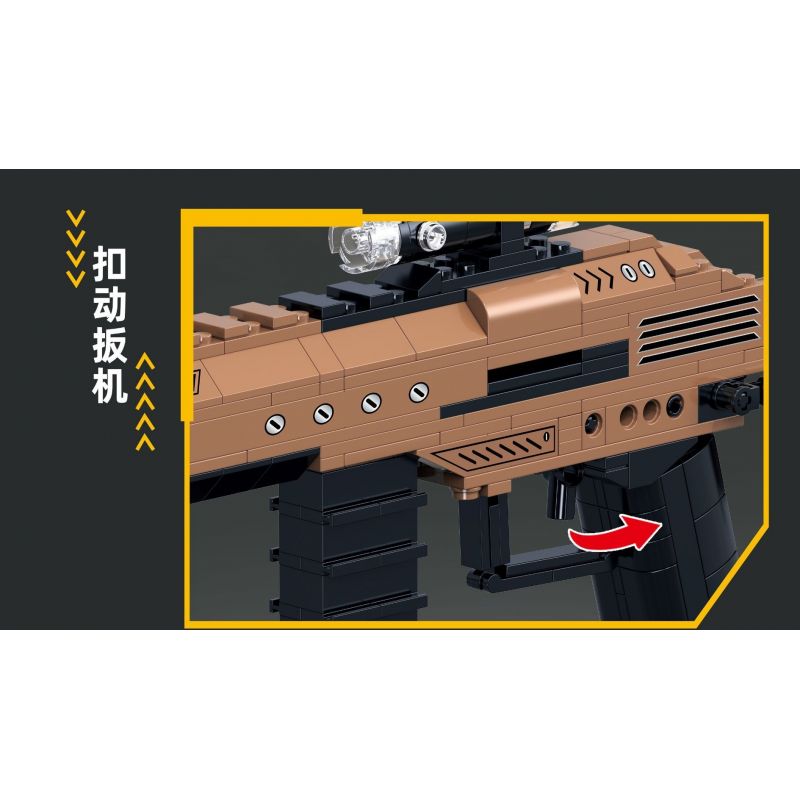ZHEGAO 918010 non  SÚNG TRƯỜNG MK14EBR bộ đồ chơi xếp lắp ráp ghép mô hình Military Army MK14EBR RIFLE Quân Sự Bộ Đội 481 khối