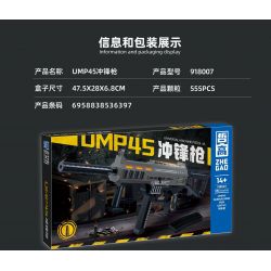 ZHEGAO 918007 non  SÚNG TIỂU LIÊN UMP45 bộ đồ chơi xếp lắp ráp ghép mô hình Military Army UNIVERSAL MACHINE PISTOL 45 Quân Sự Bộ Đội 555 khối