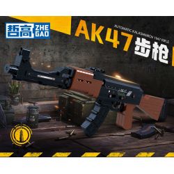 ZHEGAO 918001 non  SÚNG TRƯỜNG AK47 bộ đồ chơi xếp lắp ráp ghép mô hình Military Army AUTOMATIC KALASHNIKOV 1947 RIFLE Quân Sự Bộ Đội 555 khối