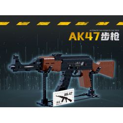 ZHEGAO 918001 non  SÚNG TRƯỜNG AK47 bộ đồ chơi xếp lắp ráp ghép mô hình Military Army AUTOMATIC KALASHNIKOV 1947 RIFLE Quân Sự Bộ Đội 555 khối