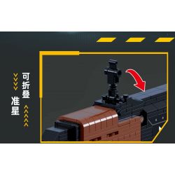 ZHEGAO 918001 non  SÚNG TRƯỜNG AK47 bộ đồ chơi xếp lắp ráp ghép mô hình Military Army AUTOMATIC KALASHNIKOV 1947 RIFLE Quân Sự Bộ Đội 555 khối