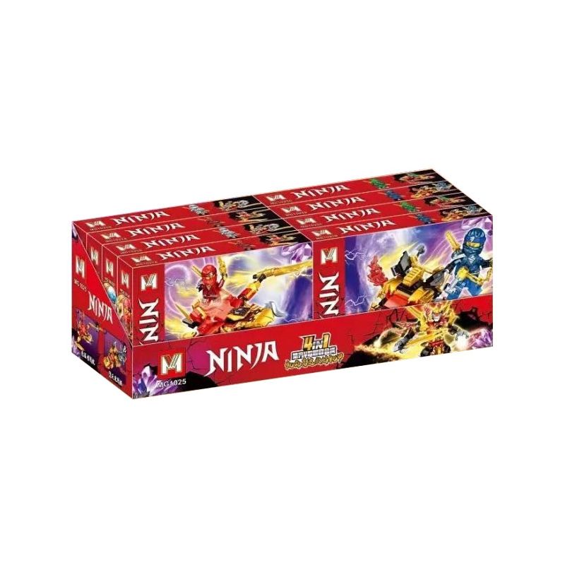 MG 1025 non Lego BỘ 4 ROBOT FLAME MECHA CỦA KAI bộ đồ chơi xếp lắp ráp ghép mô hình The Lego Ninjago Movie Ninja Lốc Xoáy 589 khối