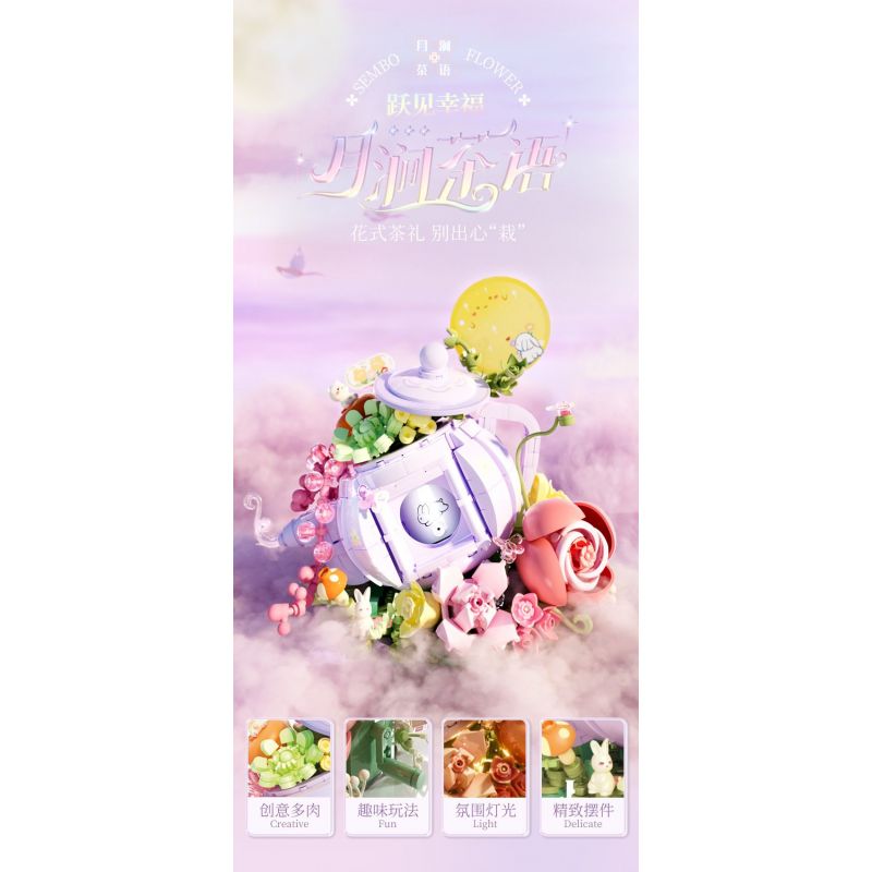 SEMBO 611087 non  TRÀ ĐẠO YUEJIAN bộ đồ chơi xếp lắp ráp ghép mô hình Creator Sáng Tạo 878 khối