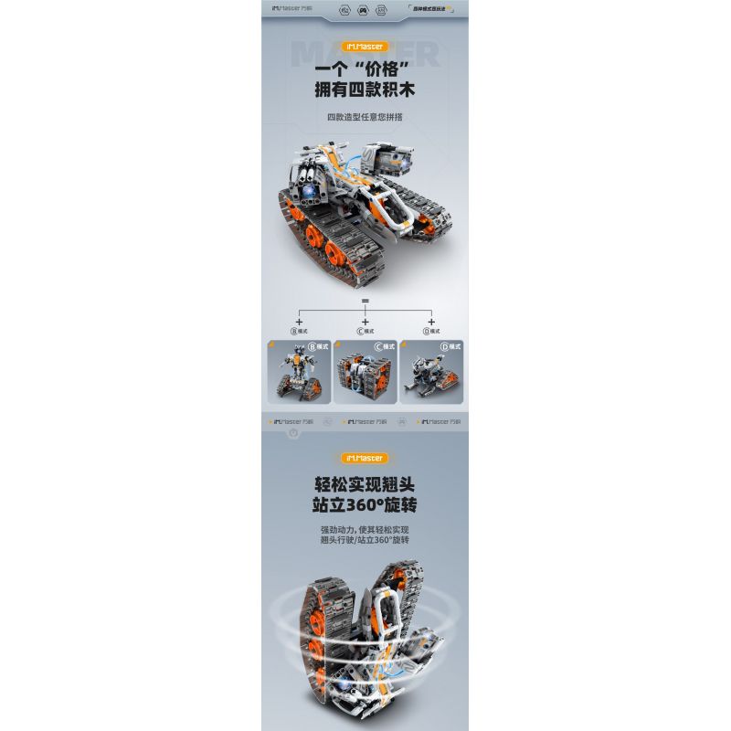 IM.MASTER QIHUI 8051 non  BẬC THẦY MÁY MÓC LẬP TRÌNH Ô TÔ ĐÓNG THẾ bộ đồ chơi xếp lắp ráp ghép mô hình  Kỹ Thuật Công Nghệ Cao Mô Hình Phương Tiện 724 khối