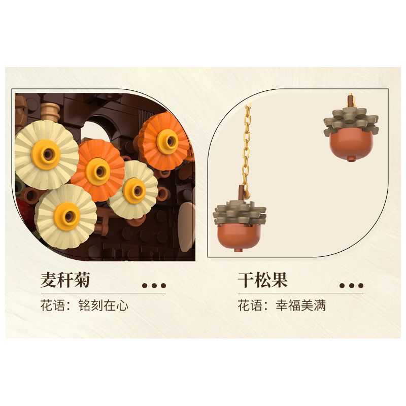 JAKI JK2511 2511 non  TẠP CHÍ THỰC VẬT HOA TREO TƯỜNG NGHỆ THUẬT BẮC ÂU ĐƯỢC BẢO QUẢN bộ đồ chơi xếp lắp ráp ghép mô hình Creator NORDIC ART WALL FLOWER Sáng Tạo