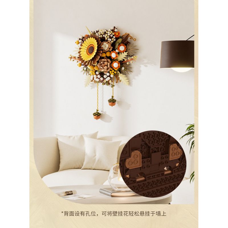 JAKI JK2511 2511 non  TẠP CHÍ THỰC VẬT HOA TREO TƯỜNG NGHỆ THUẬT BẮC ÂU ĐƯỢC BẢO QUẢN bộ đồ chơi xếp lắp ráp ghép mô hình Creator NORDIC ART WALL FLOWER Sáng Tạo