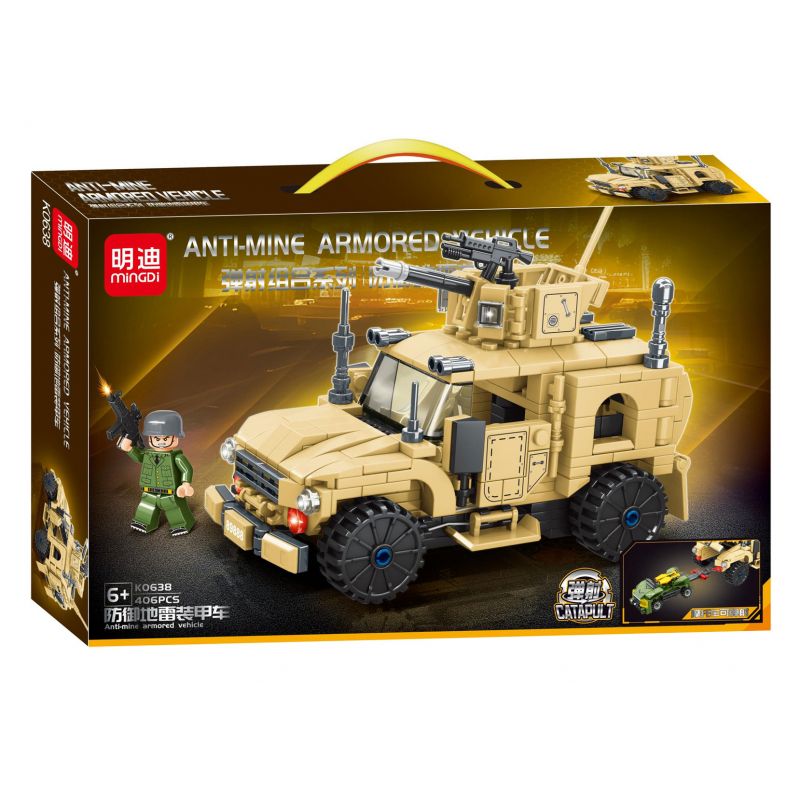 MINGDI LEIBAO K0638 0638 non Lego COMBO PHÓNG XE BỌC THÉP PHÒNG THỦ MÌN bộ đồ chơi xếp lắp ráp ghép mô hình Military Army ANTI-MINE ARMORED VEHICLE Quân Sự Bộ Đội 406 khối