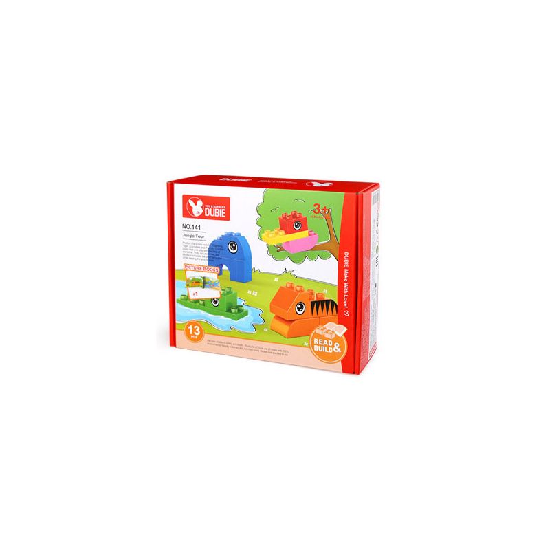 DUBIE 141 non  THĂM RỪNG RẬM bộ đồ chơi xếp lắp ráp ghép mô hình Pre-School JUNGLE TOUR Mẫu Giáo 13 khối
