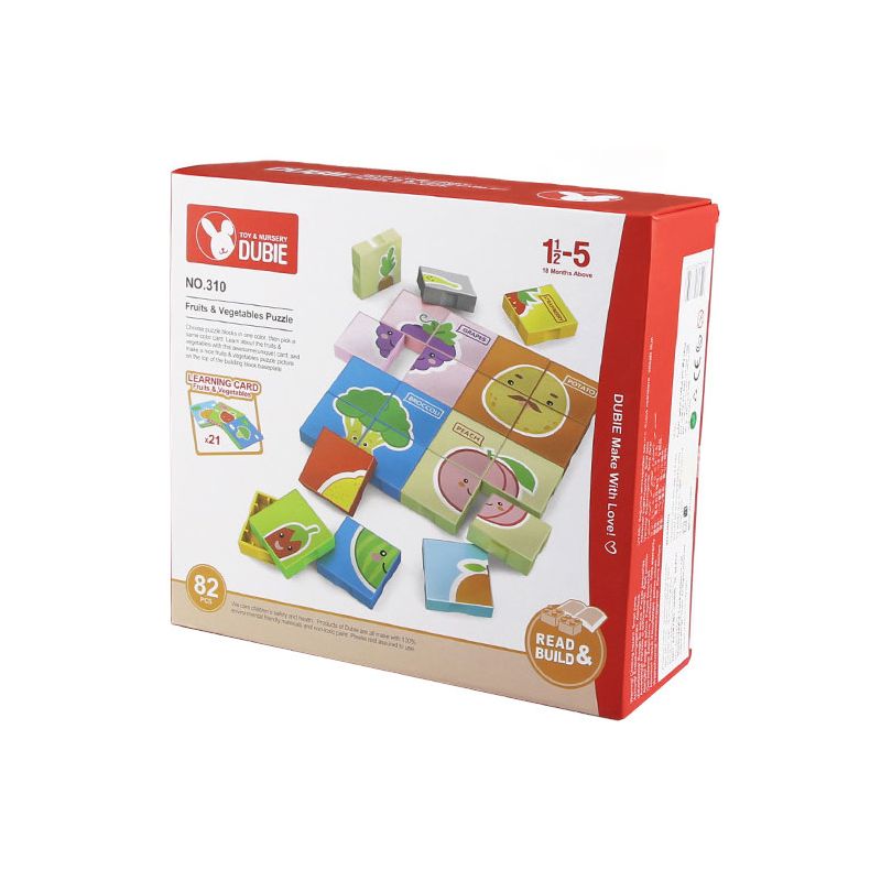 DUBIE 310 non Lego CÂU ĐỐ VỀ RAU CỦ QUẢ bộ đồ chơi xếp lắp ráp ghép mô hình Pre-School Mẫu Giáo 82 khối