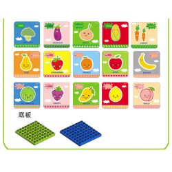 DUBIE 310 non  CÂU ĐỐ VỀ RAU CỦ QUẢ bộ đồ chơi xếp lắp ráp ghép mô hình Pre-School Mẫu Giáo 82 khối