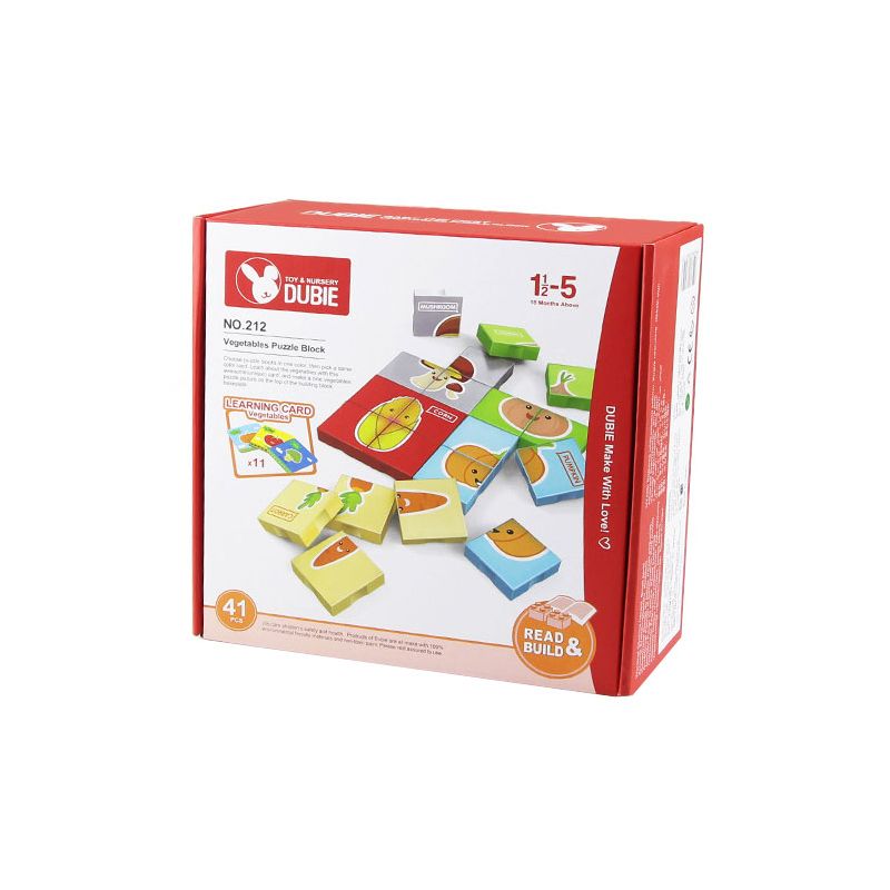 DUBIE 212 non Lego CÂU ĐỐ VỀ RAU CỦ bộ đồ chơi xếp lắp ráp ghép mô hình Pre-School Mẫu Giáo 41 khối