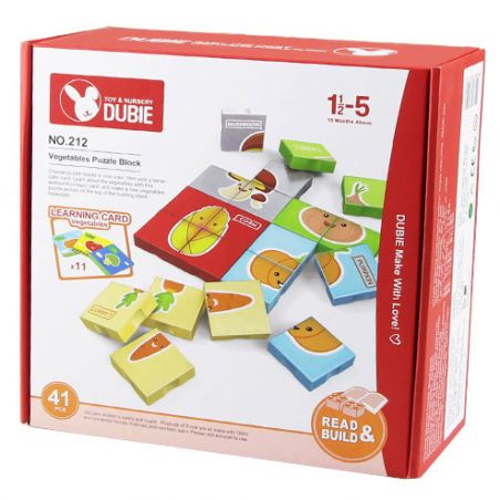 DUBIE 212 non  CÂU ĐỐ VỀ RAU CỦ bộ đồ chơi xếp lắp ráp ghép mô hình Pre-School Mẫu Giáo 41 khối