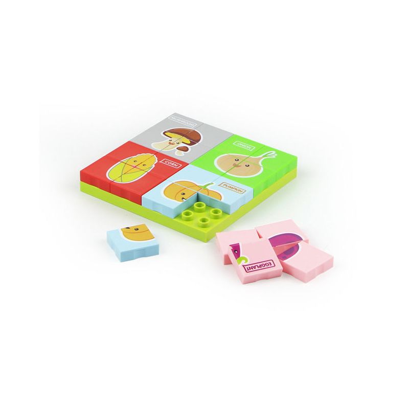 DUBIE 212 non  CÂU ĐỐ VỀ RAU CỦ bộ đồ chơi xếp lắp ráp ghép mô hình Pre-School Mẫu Giáo 41 khối