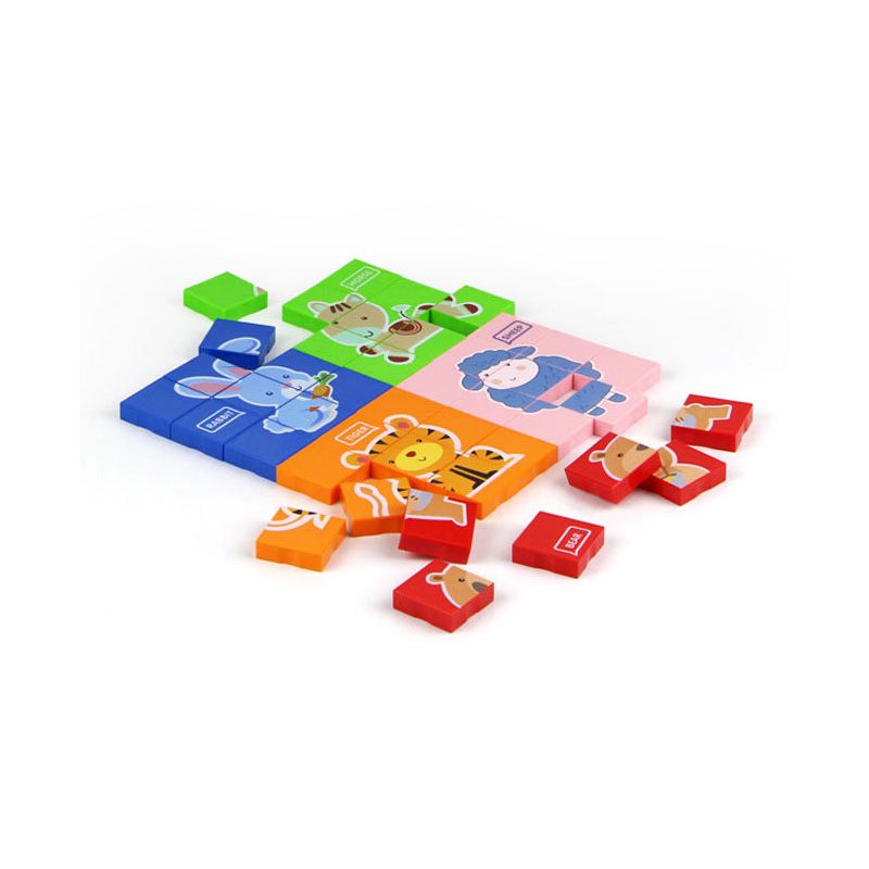 DUBIE 312 non  CÂU ĐỐ VỀ ĐỘNG VẬT bộ đồ chơi xếp lắp ráp ghép mô hình Pre-School Mẫu Giáo 90 khối