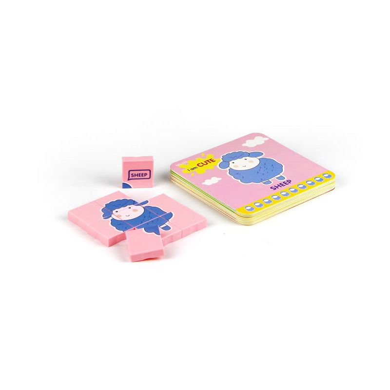 DUBIE 312 non  CÂU ĐỐ VỀ ĐỘNG VẬT bộ đồ chơi xếp lắp ráp ghép mô hình Pre-School Mẫu Giáo 90 khối