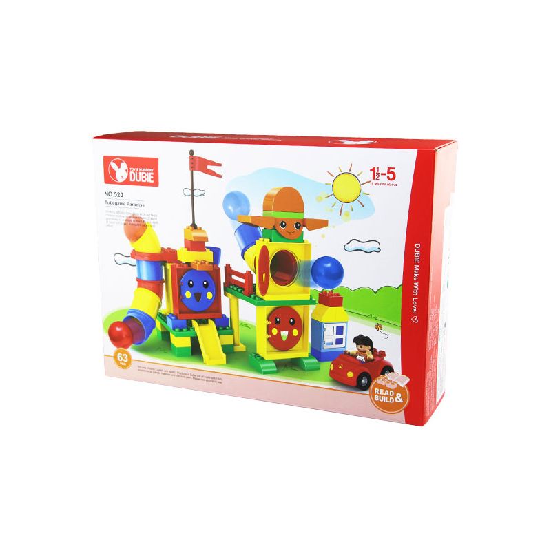 DUBIE 520 non  THIÊN ĐƯỜNG ỐNG bộ đồ chơi xếp lắp ráp ghép mô hình Pre-School Mẫu Giáo 63 khối