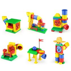 DUBIE 520 non  THIÊN ĐƯỜNG ỐNG bộ đồ chơi xếp lắp ráp ghép mô hình Pre-School Mẫu Giáo 63 khối