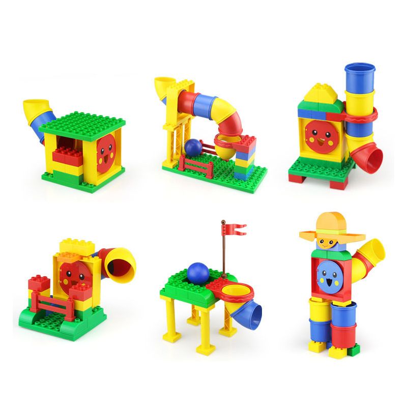 DUBIE 520 non  THIÊN ĐƯỜNG ỐNG bộ đồ chơi xếp lắp ráp ghép mô hình Pre-School Mẫu Giáo 63 khối