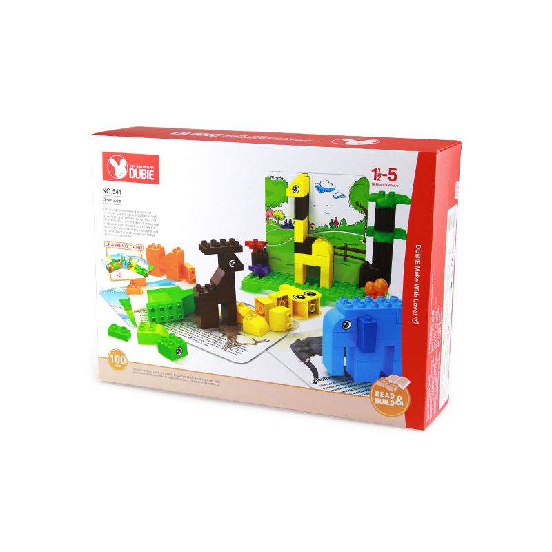 DUBIE 541 non Lego VƯỜN BÁCH THÚ bộ đồ chơi xếp lắp ráp ghép mô hình Pre-School ZOO Mẫu Giáo 100 khối