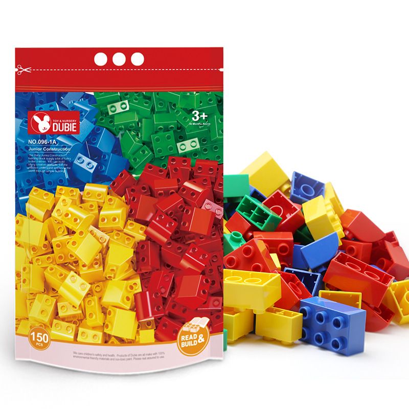 DUBIE 096-1A non  XÂY DỰNG SƠ CẤP bộ đồ chơi xếp lắp ráp ghép mô hình Pre-School Mẫu Giáo 150 khối
