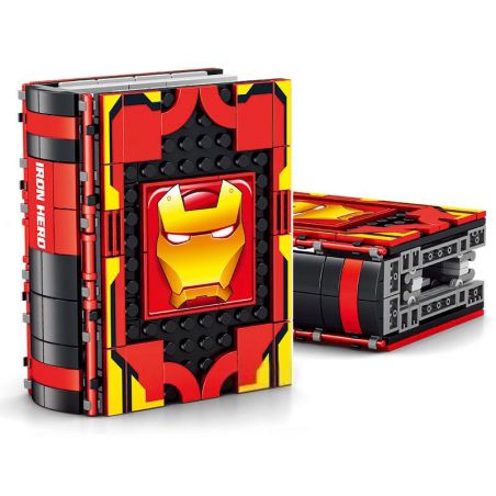 YZ 7075 non  CUỐN SÁCH NGƯỜI SẮT bộ đồ chơi xếp lắp ráp ghép mô hình Super Heroes Siêu Nhân Anh Hùng 445 khối