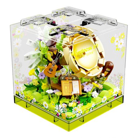 AREA-X AX0098 0098 non  HỘP CẢM HỨNG HOA ĐỒNG TIỀN TÌNH YÊU LÀ KHAO KHÁT bộ đồ chơi xếp lắp ráp ghép mô hình BORN TO LOVE FONDNESS