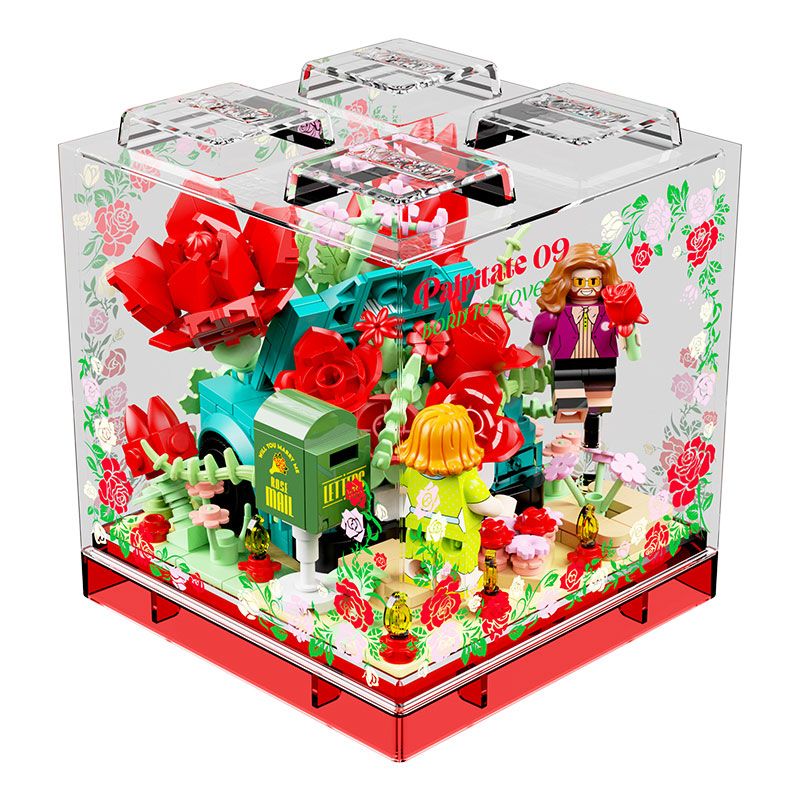 AREA-X AX0097 0097 non  HỘP CẢM HỨNG BÔNG HỒNG TÌNH YÊU RỘN RÀNG bộ đồ chơi xếp lắp ráp ghép mô hình BORN TO LOVE PALPITATE