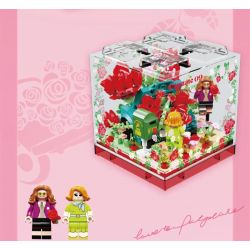 AREA-X AX0097 0097 non  HỘP CẢM HỨNG BÔNG HỒNG TÌNH YÊU RỘN RÀNG bộ đồ chơi xếp lắp ráp ghép mô hình BORN TO LOVE PALPITATE