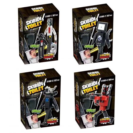S1188 1188 non  TOILET MAN XÂM LƯỢC 4 MẪU bộ đồ chơi xếp lắp ráp ghép mô hình Movie & Game SKIBIDI TOILET Phim Và Trò Chơi 671 khối