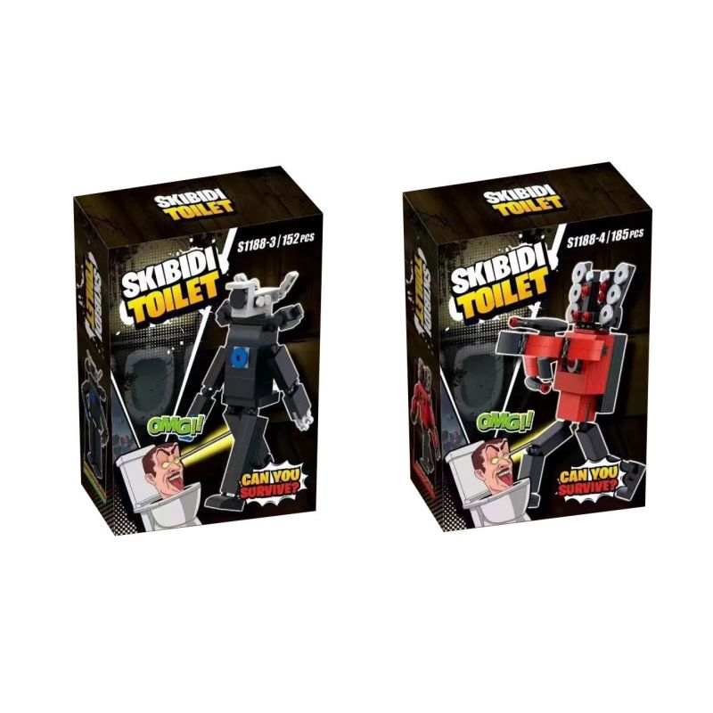 S1188 1188 non  TOILET MAN XÂM LƯỢC 4 MẪU bộ đồ chơi xếp lắp ráp ghép mô hình Movie & Game SKIBIDI TOILET Phim Và Trò Chơi 671 khối